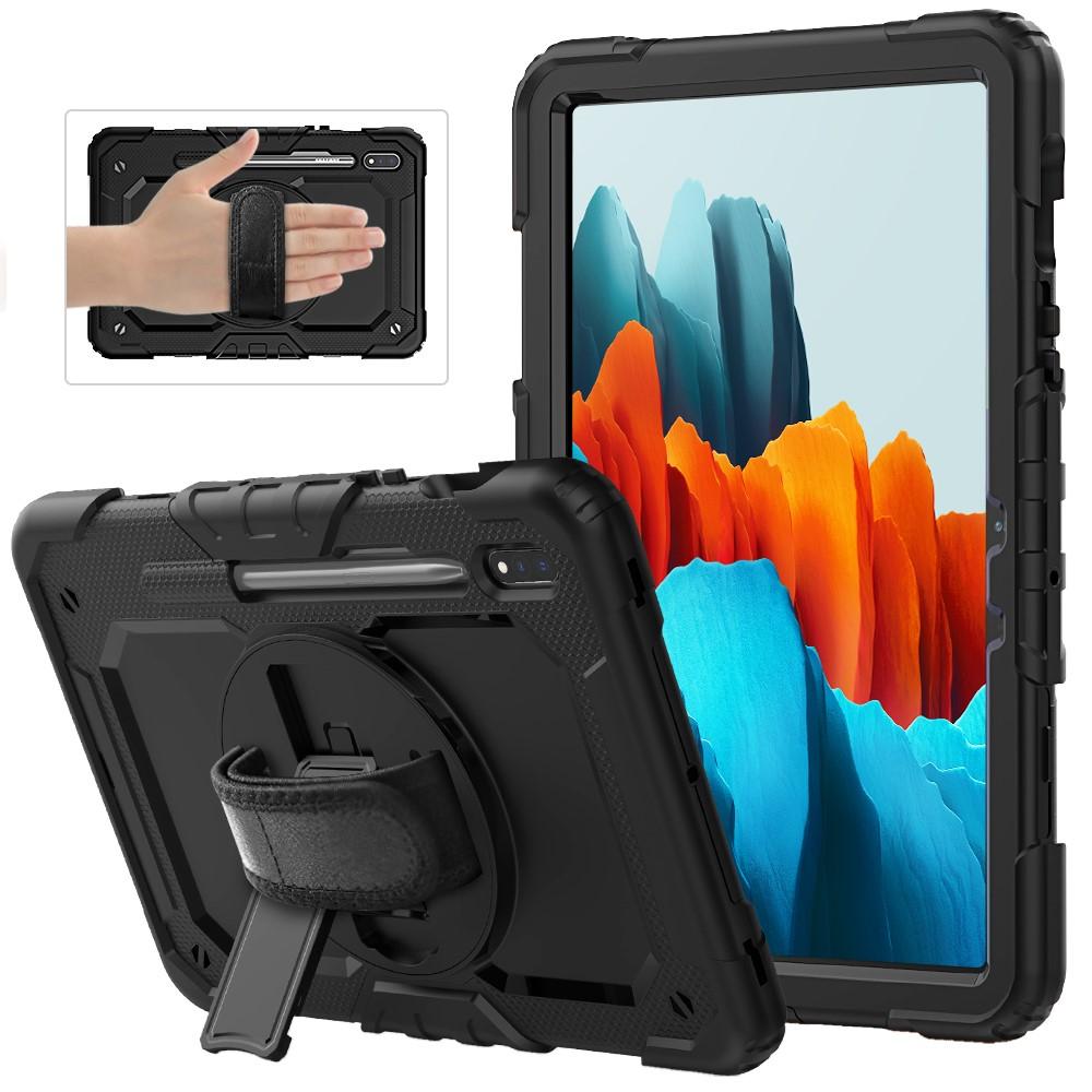 Samsung Galaxy Tab S7/S8 11.0 Schokbestendige Full Protection Hybridcase met schouderriem Zwart