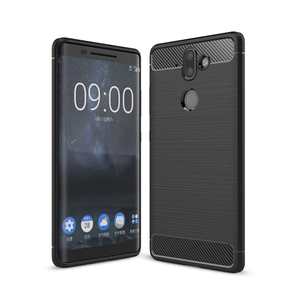 Hoesje TPU Brushed Nokia 8 Sirocco Zwart
