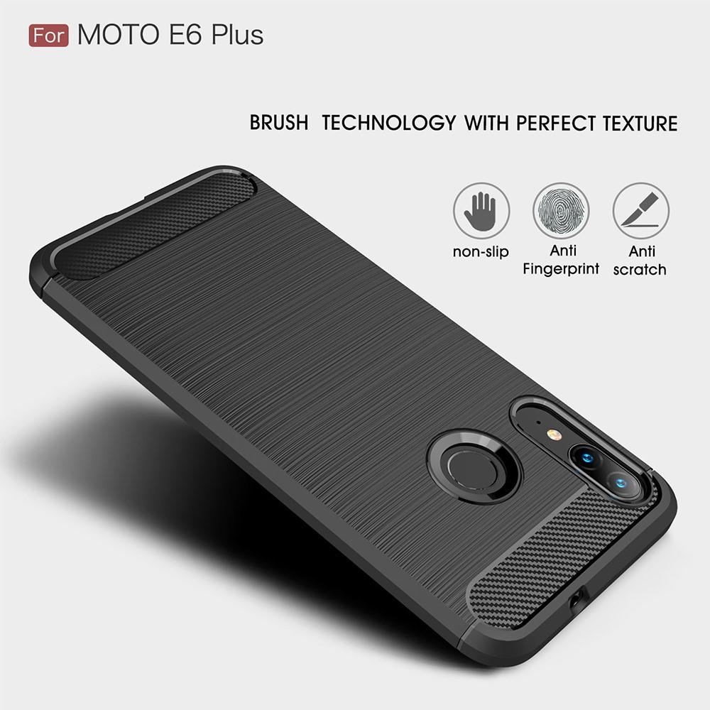 Hoesje TPU Brushed Motorola Moto E6 Plus Zwart