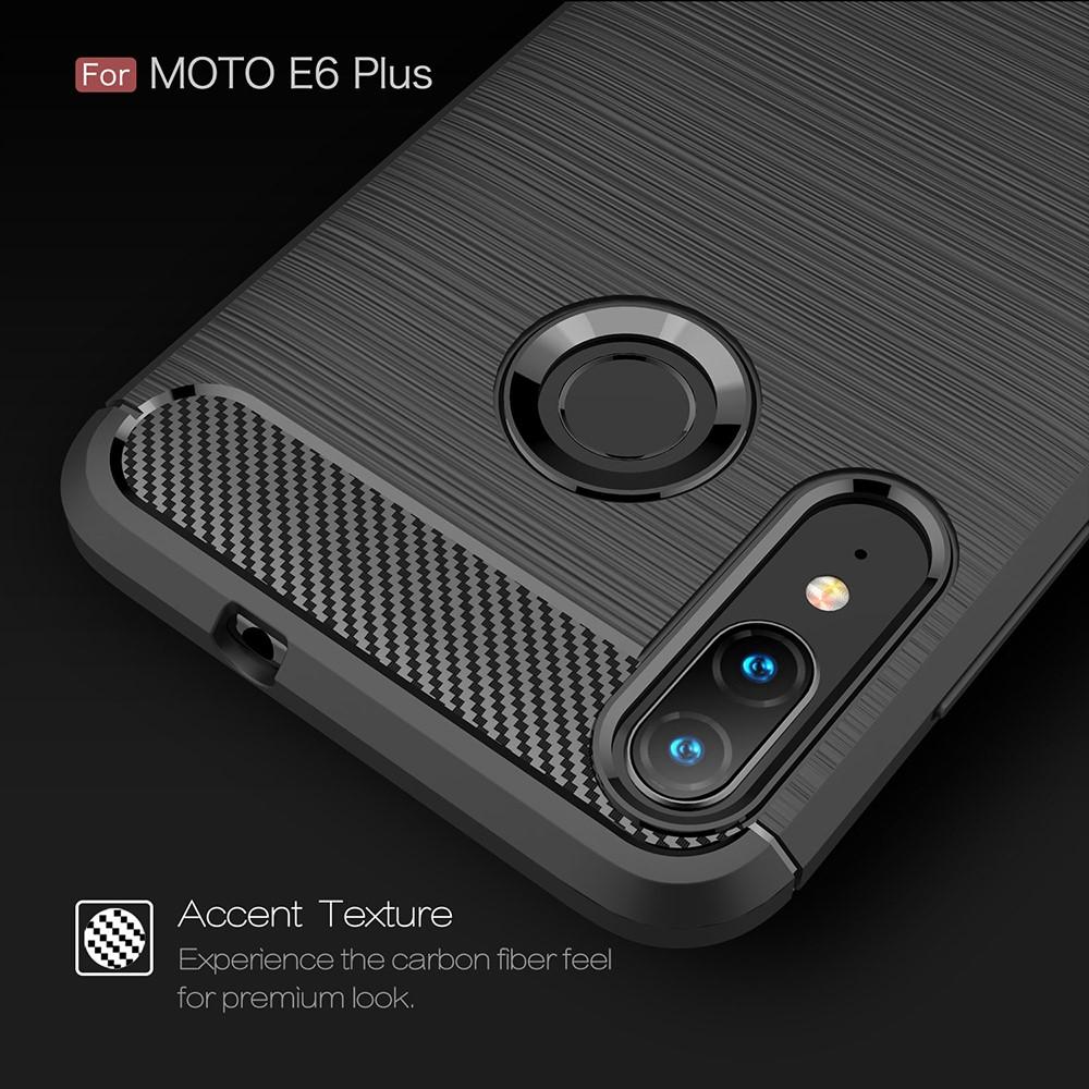 Hoesje TPU Brushed Motorola Moto E6 Plus Zwart