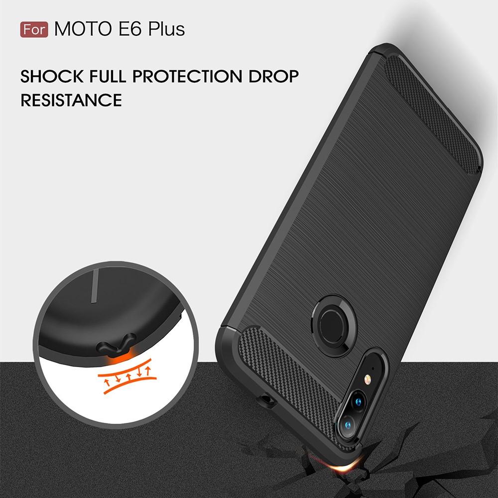 Hoesje TPU Brushed Motorola Moto E6 Plus Zwart