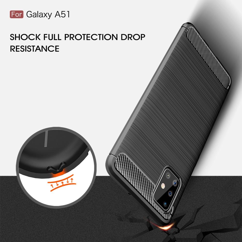 Hoesje TPU Brushed Samsung Galaxy A51 Zwart