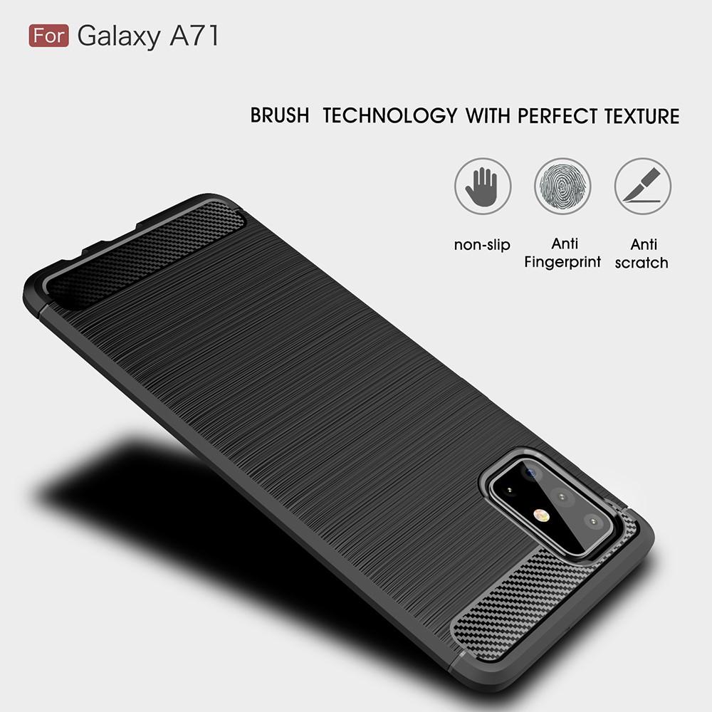 Hoesje TPU Brushed Samsung Galaxy A71 Zwart