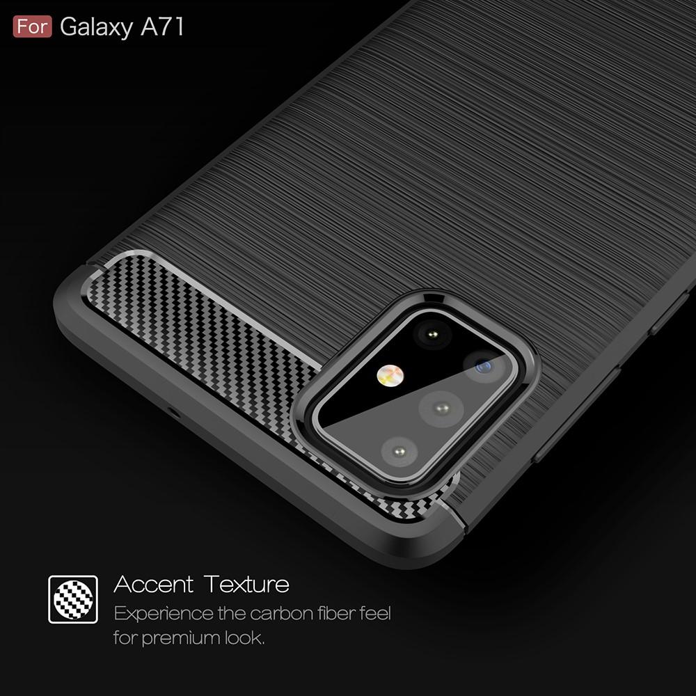 Hoesje TPU Brushed Samsung Galaxy A71 Zwart