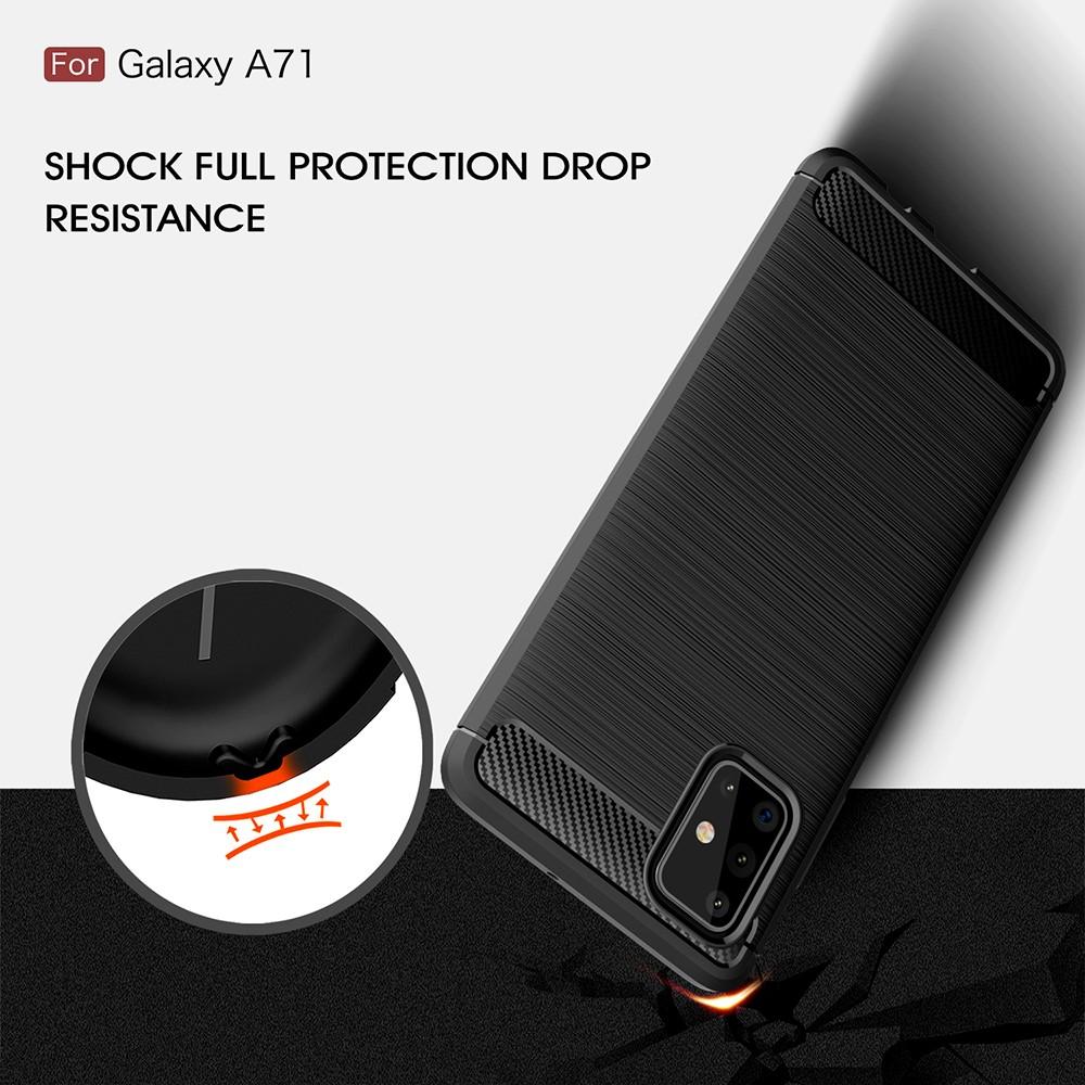 Hoesje TPU Brushed Samsung Galaxy A71 Zwart
