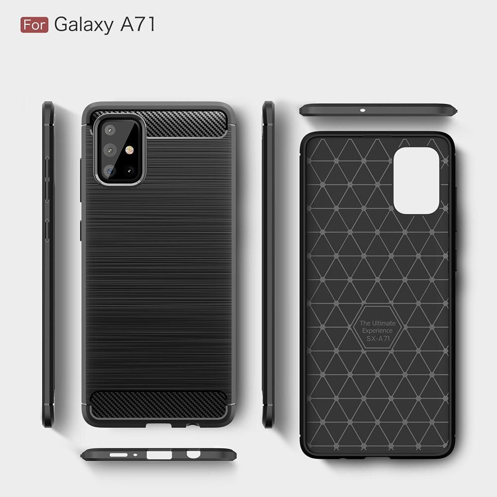 Hoesje TPU Brushed Samsung Galaxy A71 Zwart