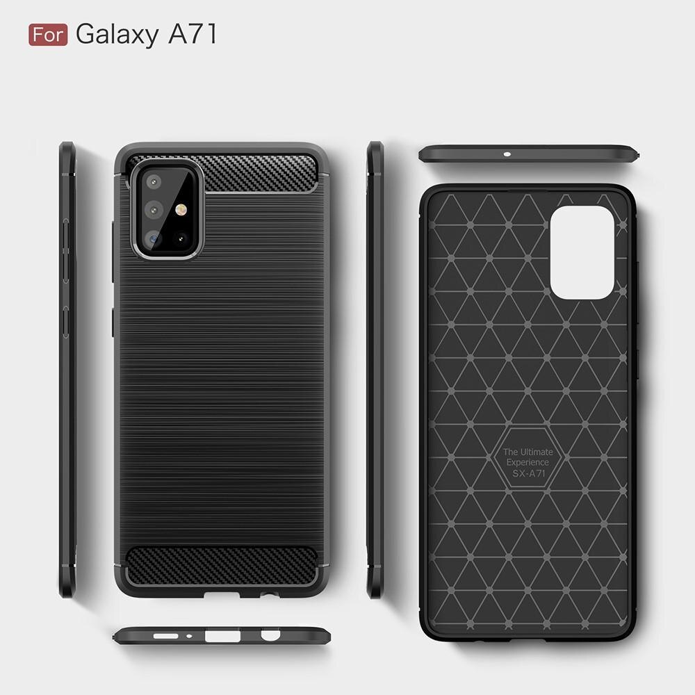 Brushed TPU Case Samsung Galaxy A71 Zwart