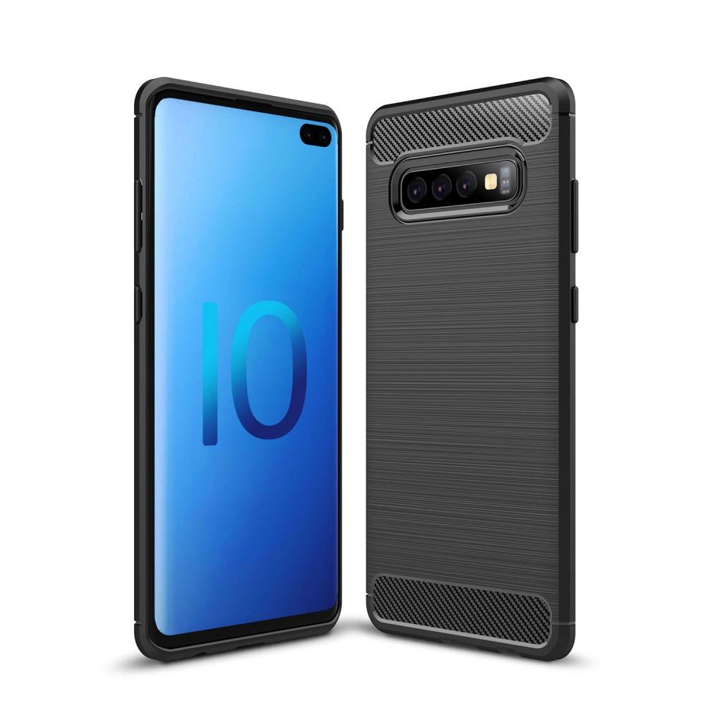 Hoesje TPU Brushed Samsung Galaxy S10 Plus Zwart