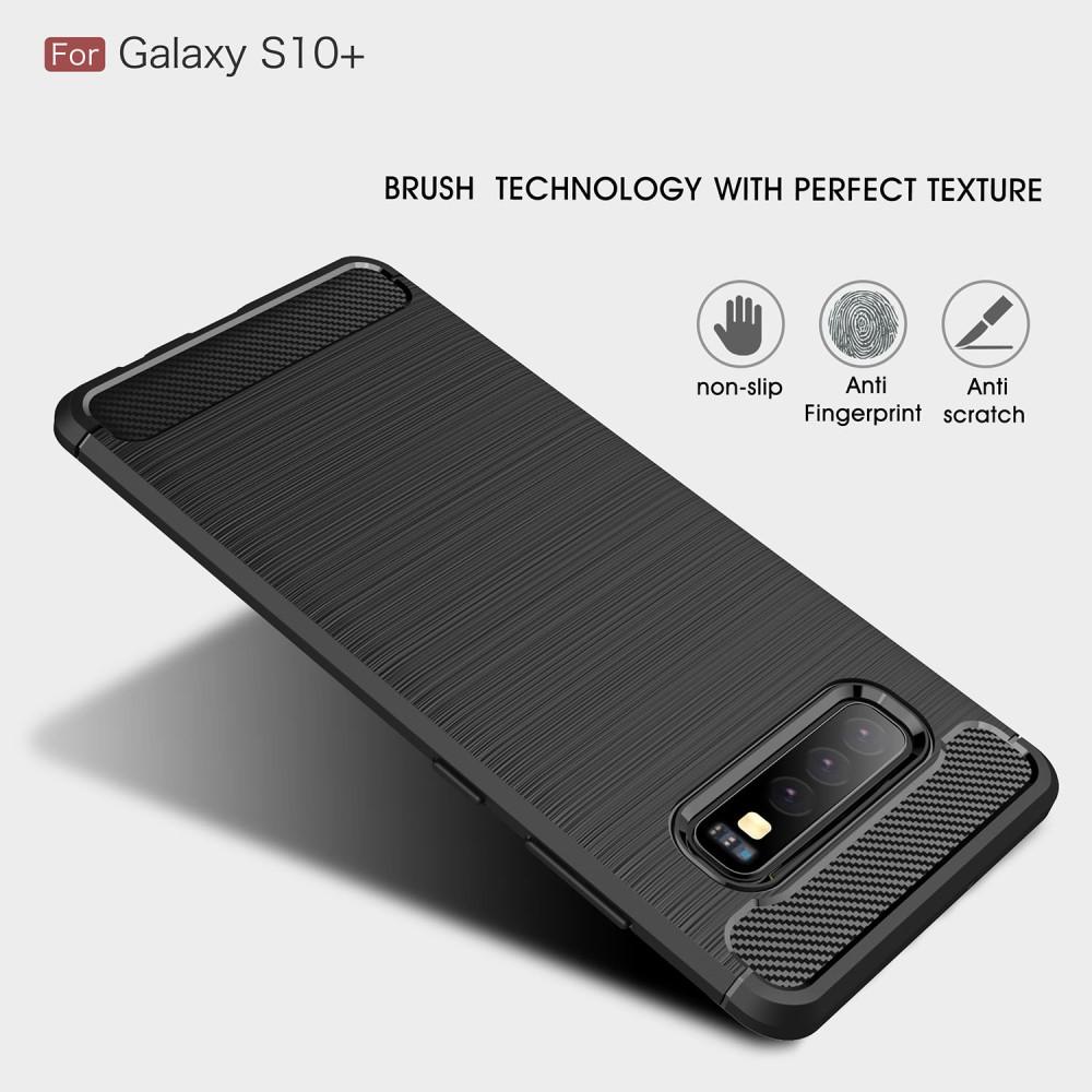 Hoesje TPU Brushed Samsung Galaxy S10 Plus Zwart