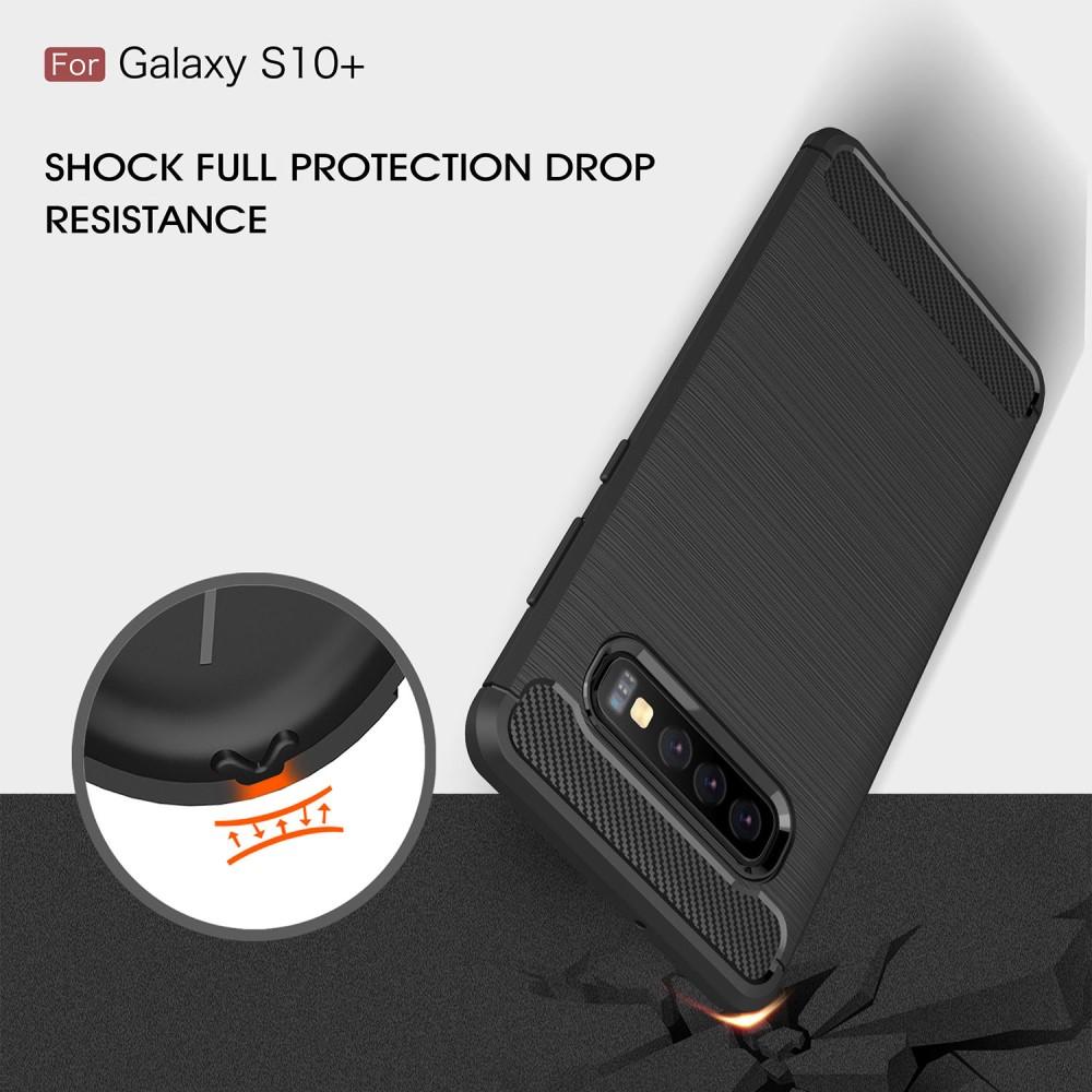 Hoesje TPU Brushed Samsung Galaxy S10 Plus Zwart