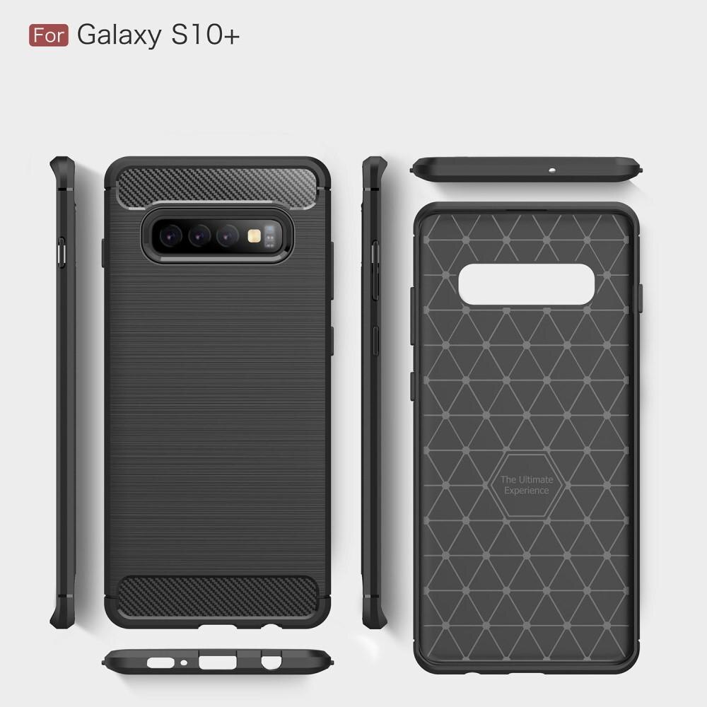 Hoesje TPU Brushed Samsung Galaxy S10 Plus Zwart