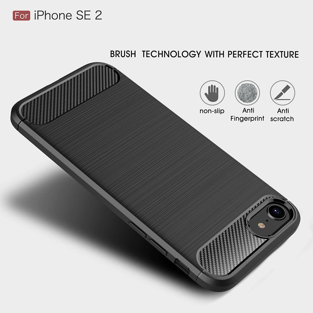 Hoesje TPU Brushed iPhone SE 2022 Zwart