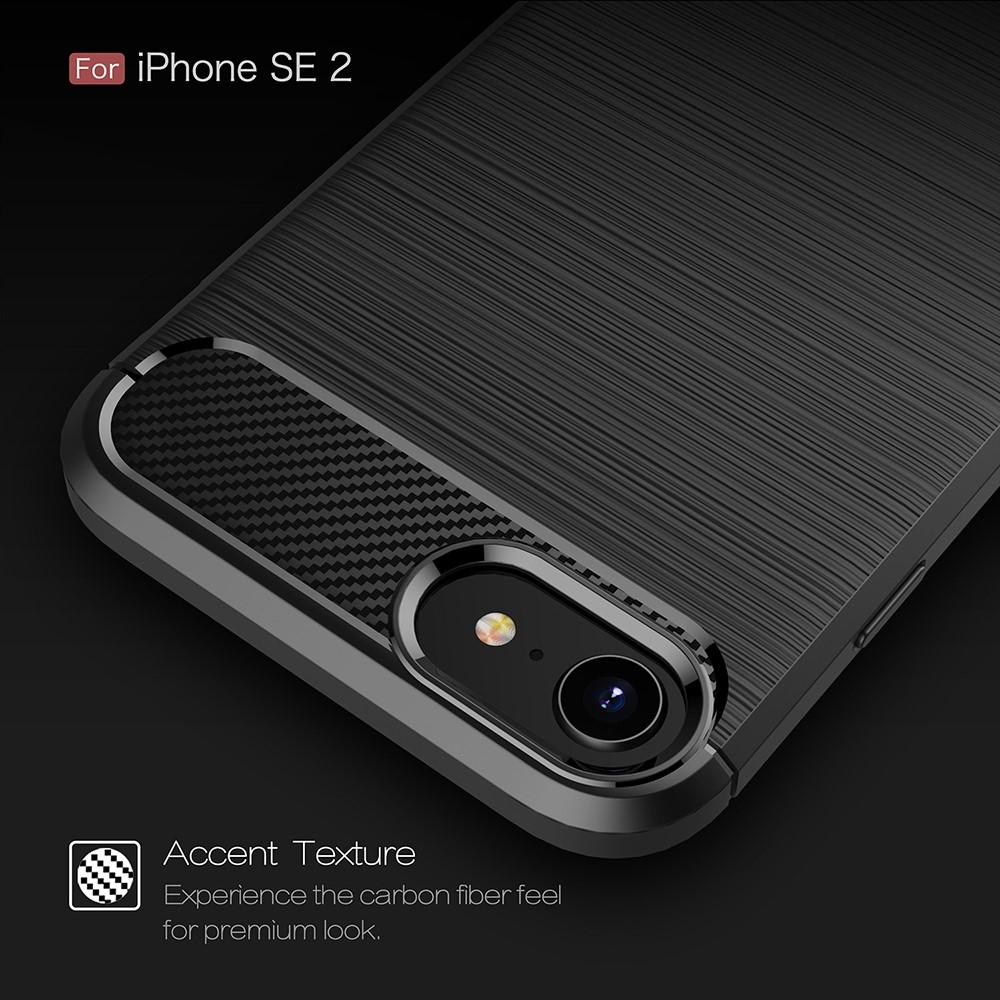 Hoesje TPU Brushed iPhone SE 2022 Zwart