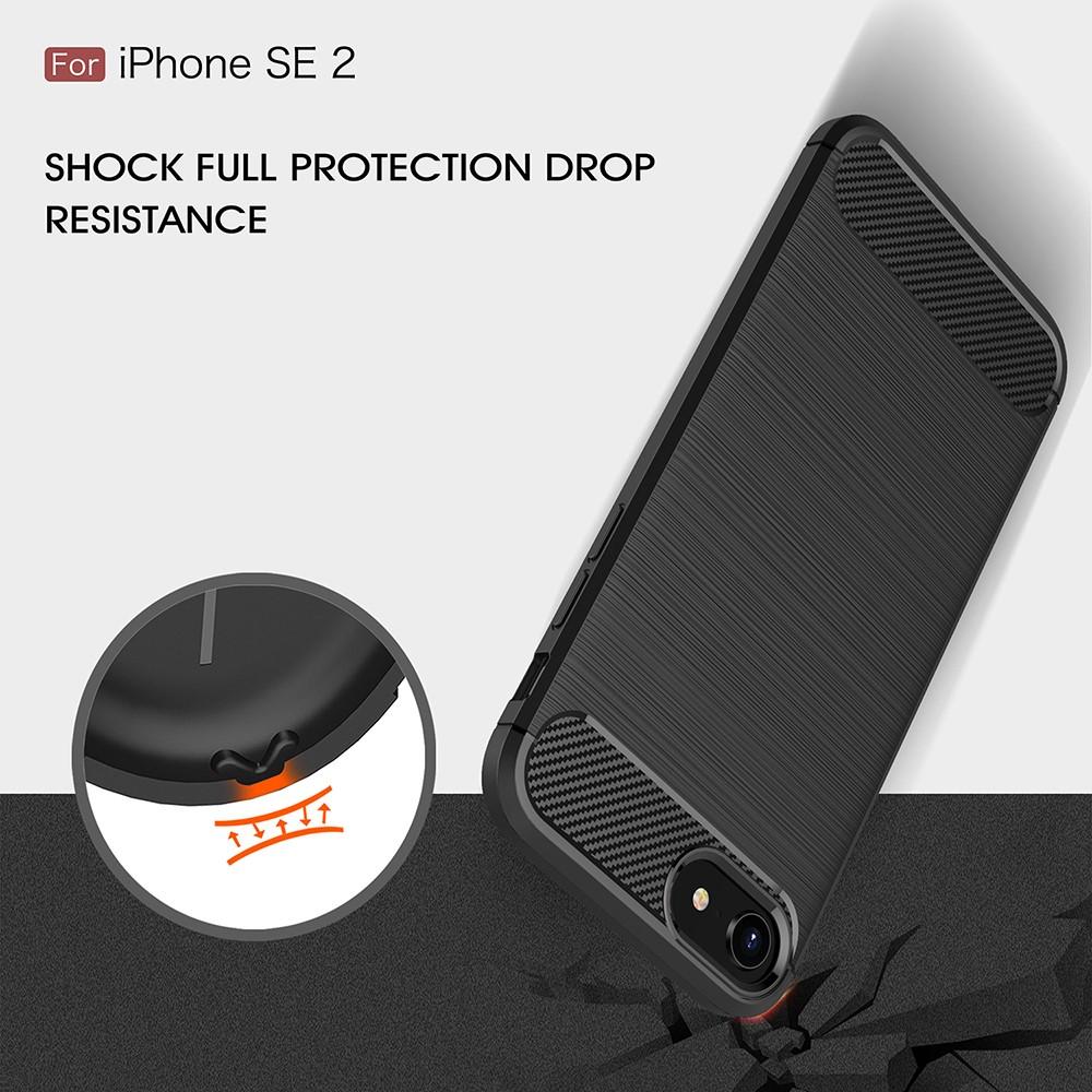 Hoesje TPU Brushed iPhone SE 2022 Zwart