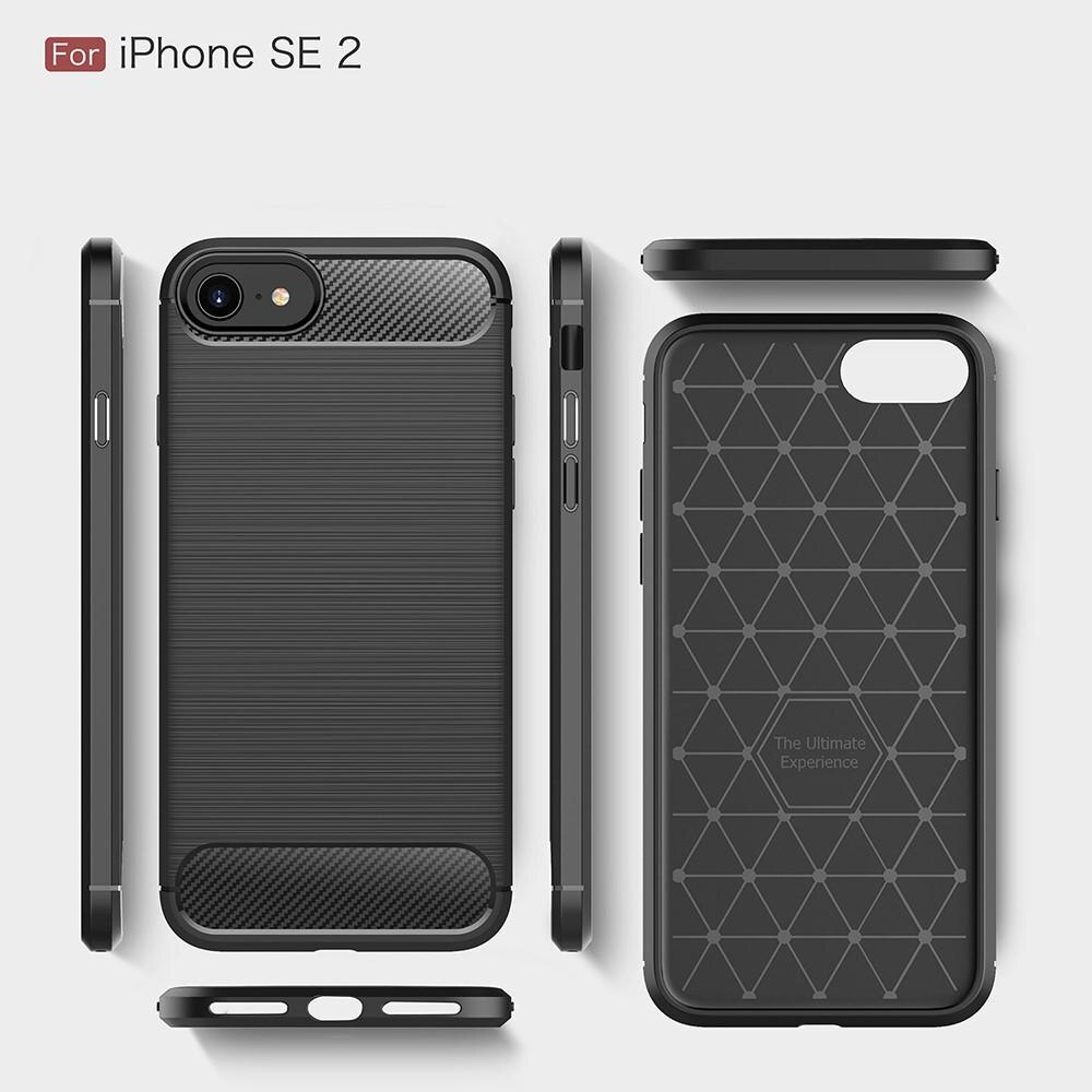 Hoesje TPU Brushed iPhone SE 2022 Zwart