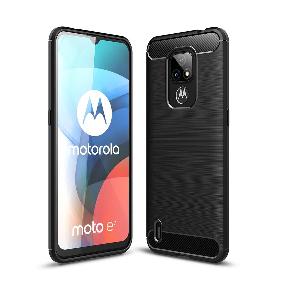 Hoesje TPU Brushed Motorola Moto E7 Zwart