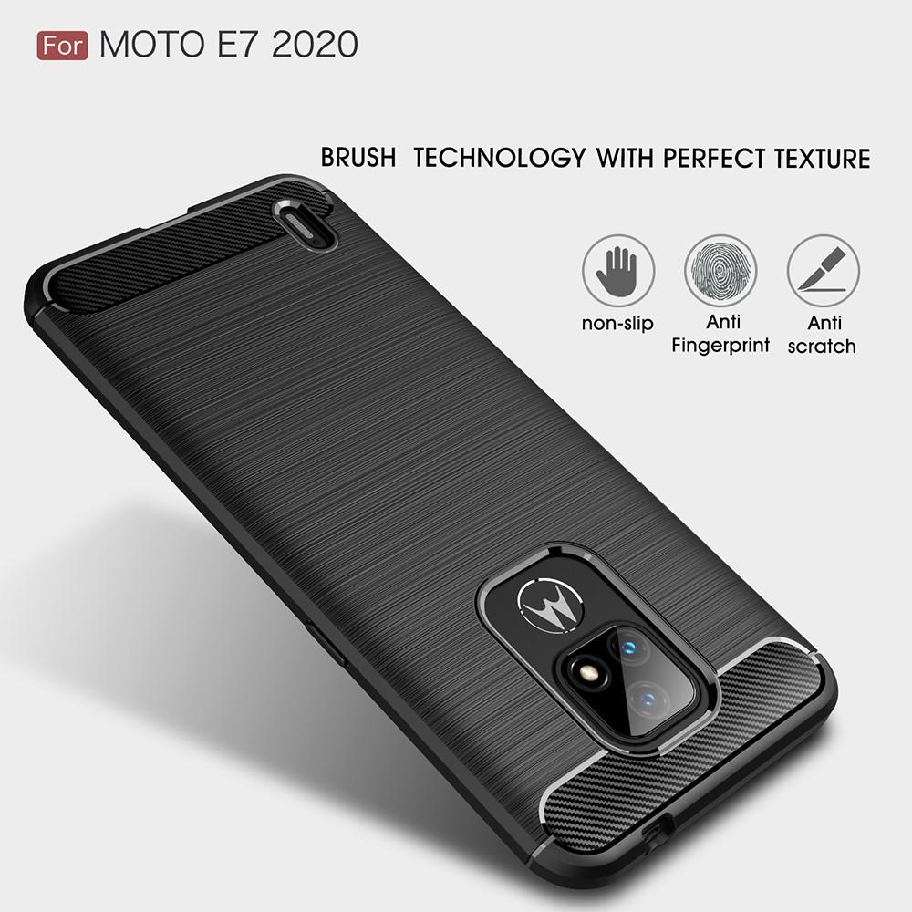 Hoesje TPU Brushed Motorola Moto E7 Zwart