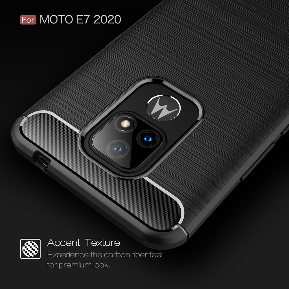 Hoesje TPU Brushed Motorola Moto E7 Zwart