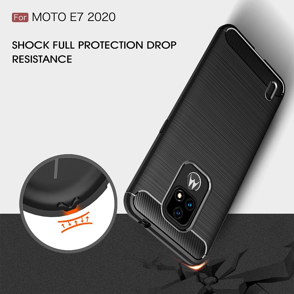 Hoesje TPU Brushed Motorola Moto E7 Zwart
