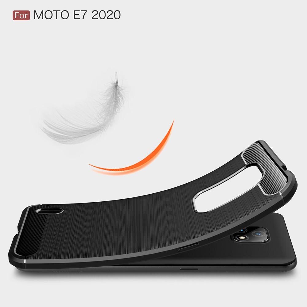 Hoesje TPU Brushed Motorola Moto E7 Zwart