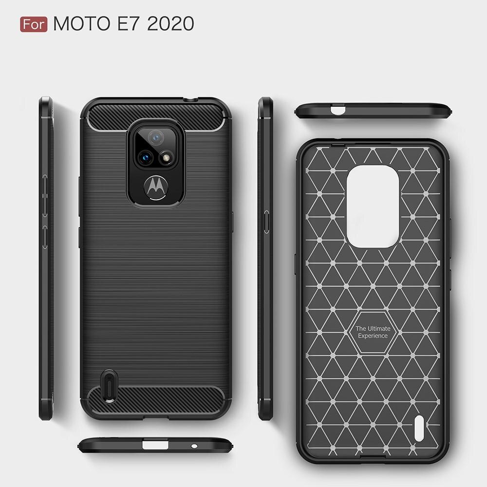 Hoesje TPU Brushed Motorola Moto E7 Zwart