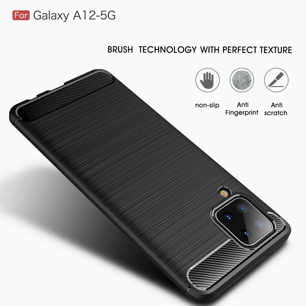 Hoesje TPU Brushed Samsung Galaxy A12 5G Zwart