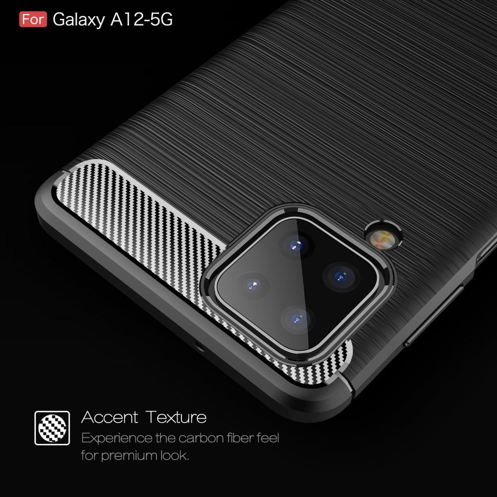 Hoesje TPU Brushed Samsung Galaxy A12 5G Zwart