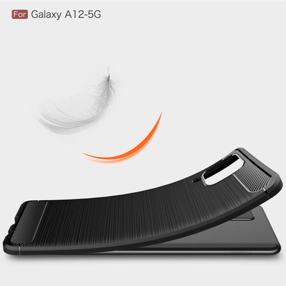 Hoesje TPU Brushed Samsung Galaxy A12 5G Zwart