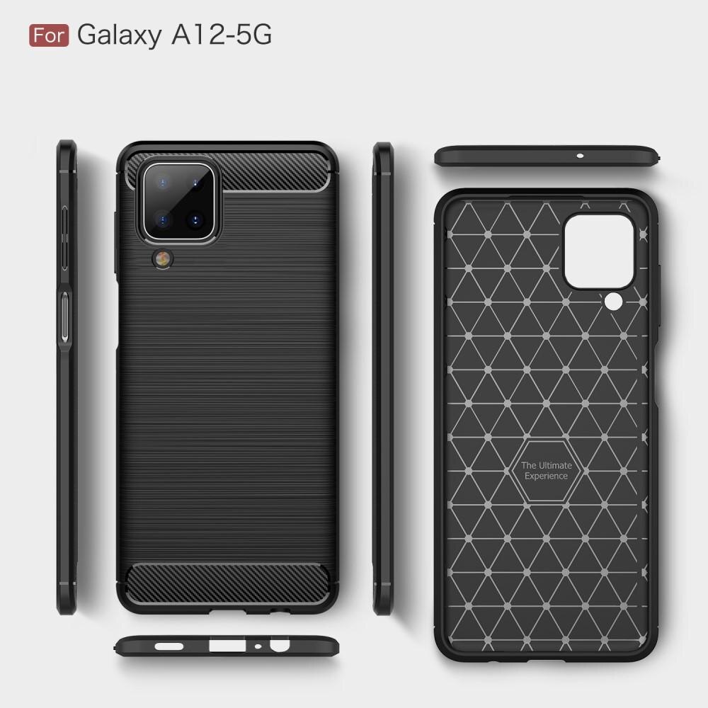 Hoesje TPU Brushed Samsung Galaxy A12 5G Zwart