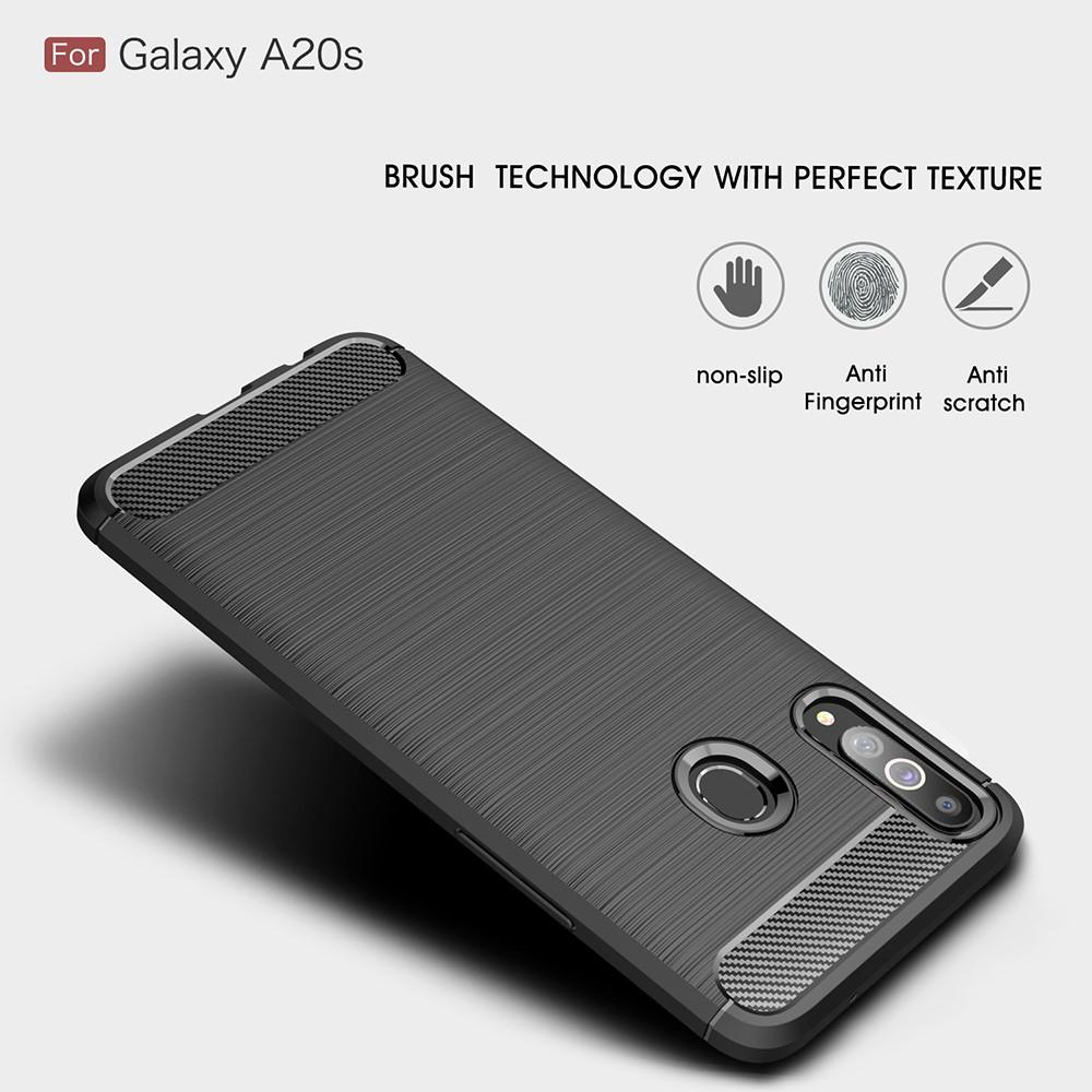 Hoesje TPU Brushed Samsung Galaxy A20s Zwart