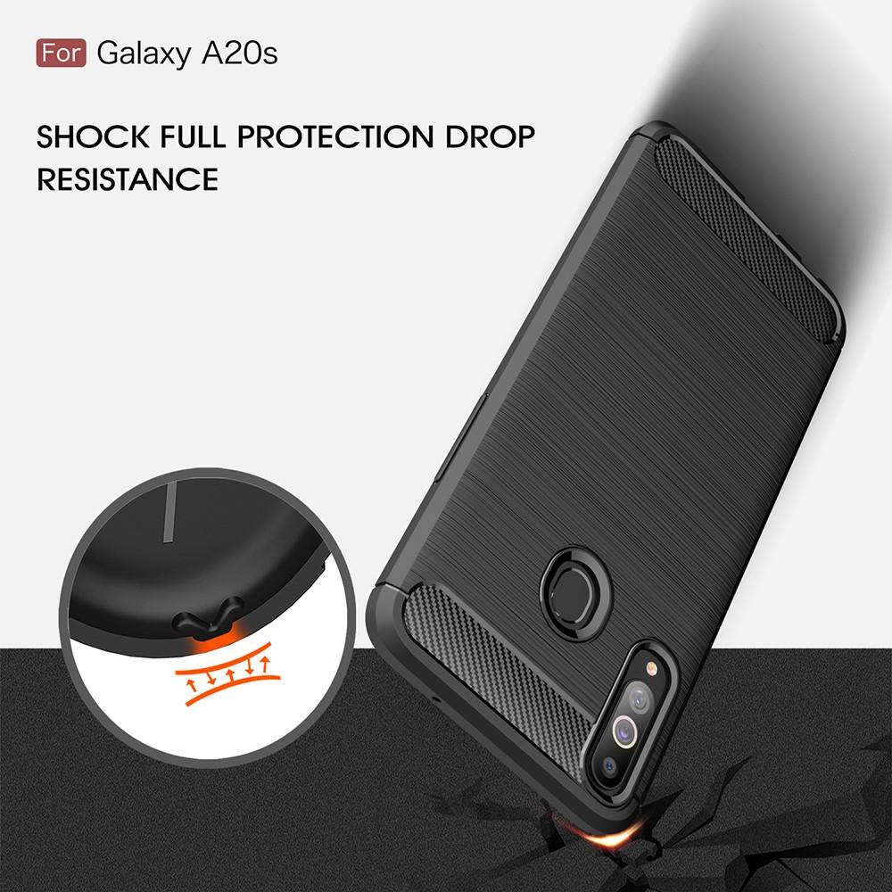 Hoesje TPU Brushed Samsung Galaxy A20s Zwart