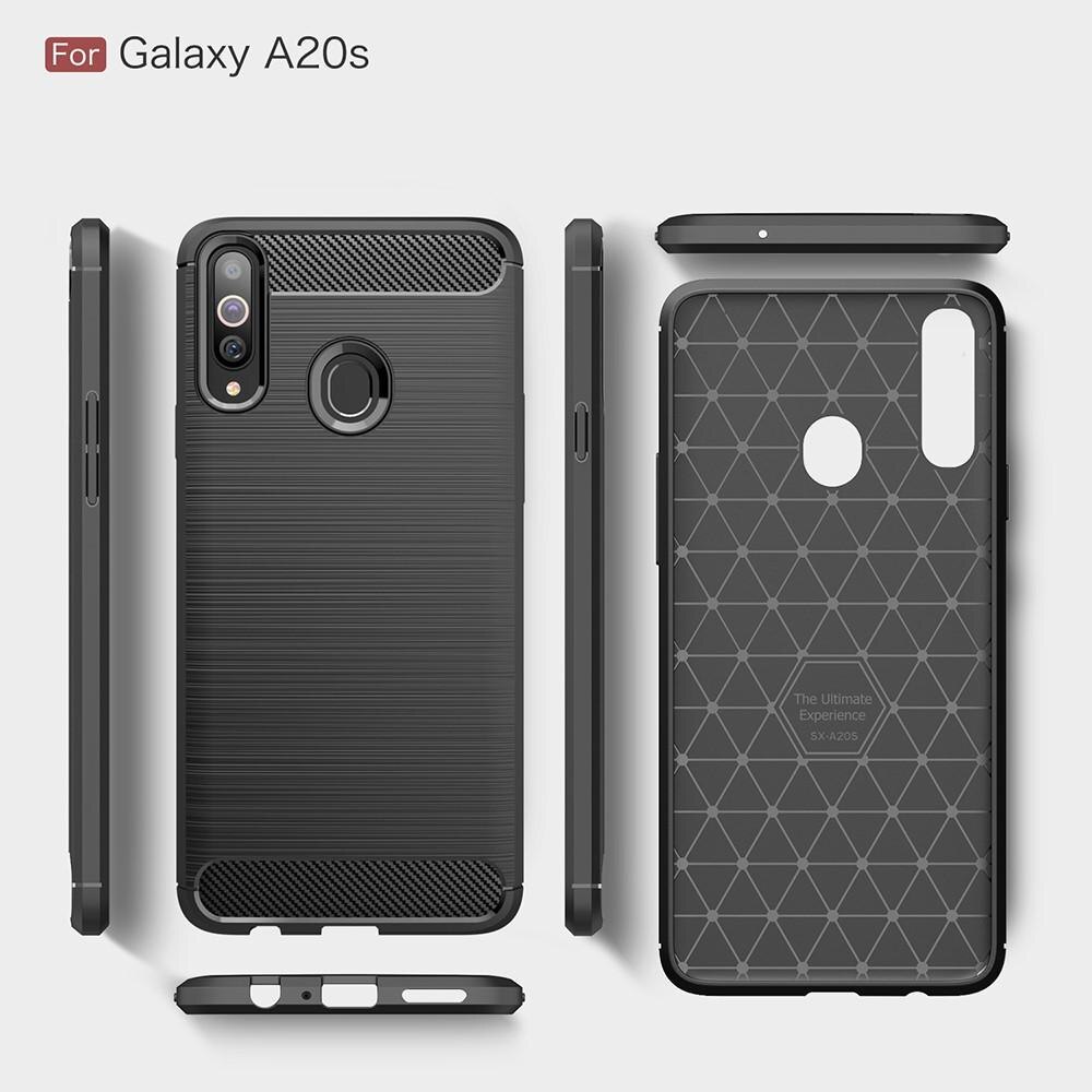 Hoesje TPU Brushed Samsung Galaxy A20s Zwart
