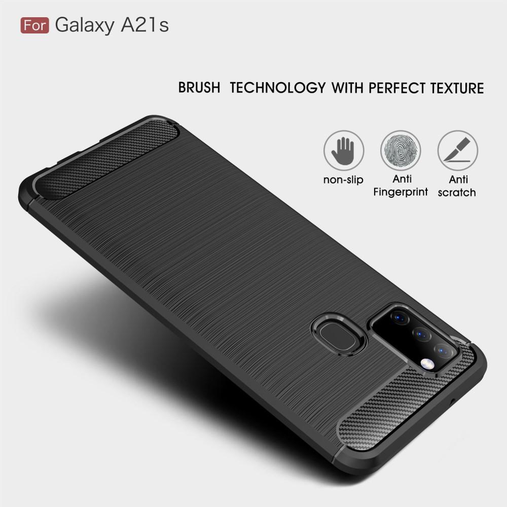 Brushed TPU Case Samsung Galaxy A21s Zwart