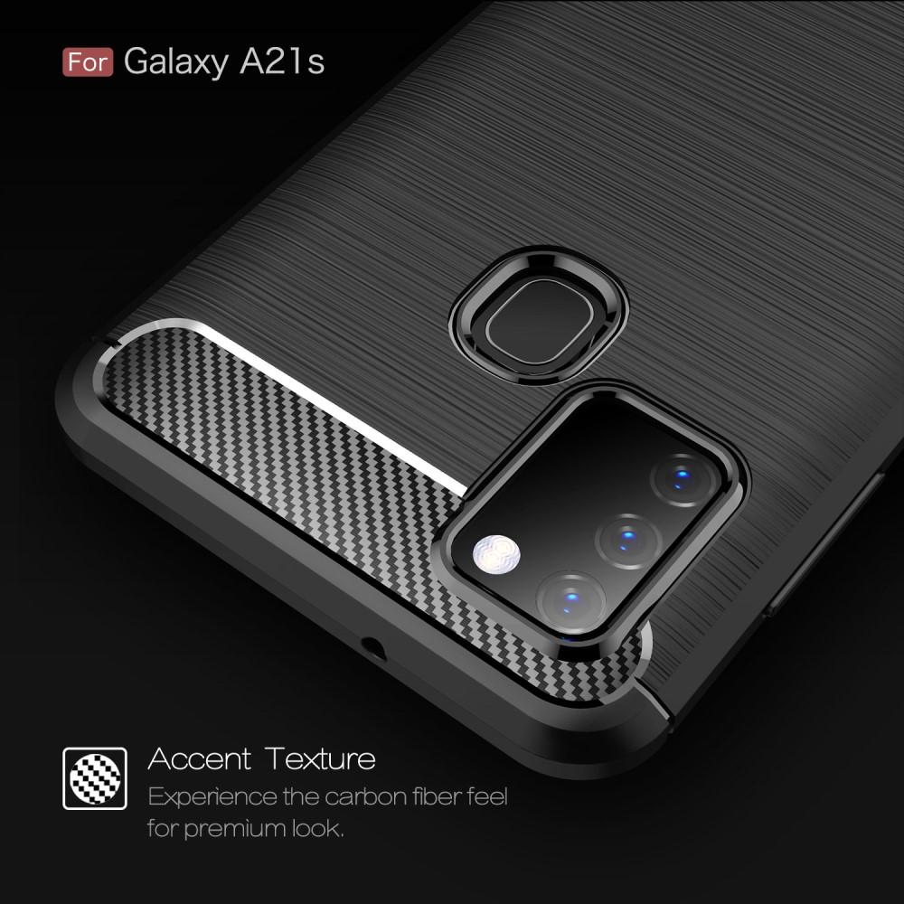 Brushed TPU Case Samsung Galaxy A21s Zwart