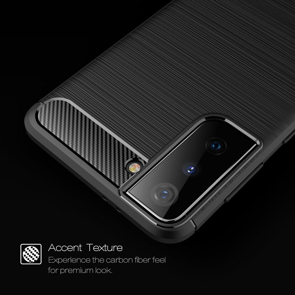 Hoesje TPU Brushed Samsung Galaxy S21 Zwart