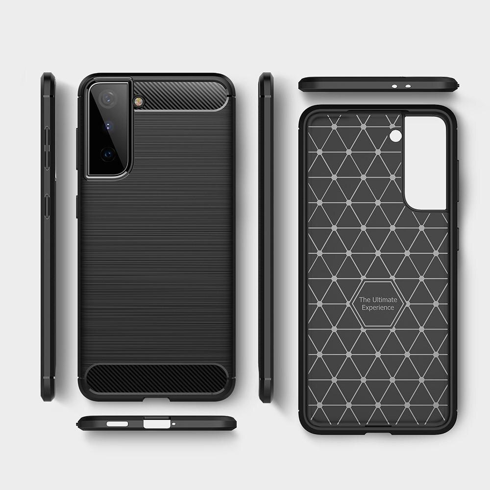 Hoesje TPU Brushed Samsung Galaxy S21 Zwart
