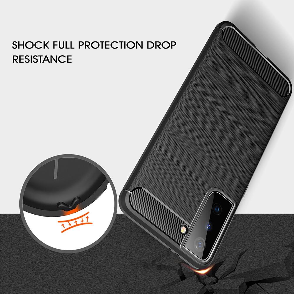 Hoesje TPU Brushed Samsung Galaxy S21 Plus Zwart