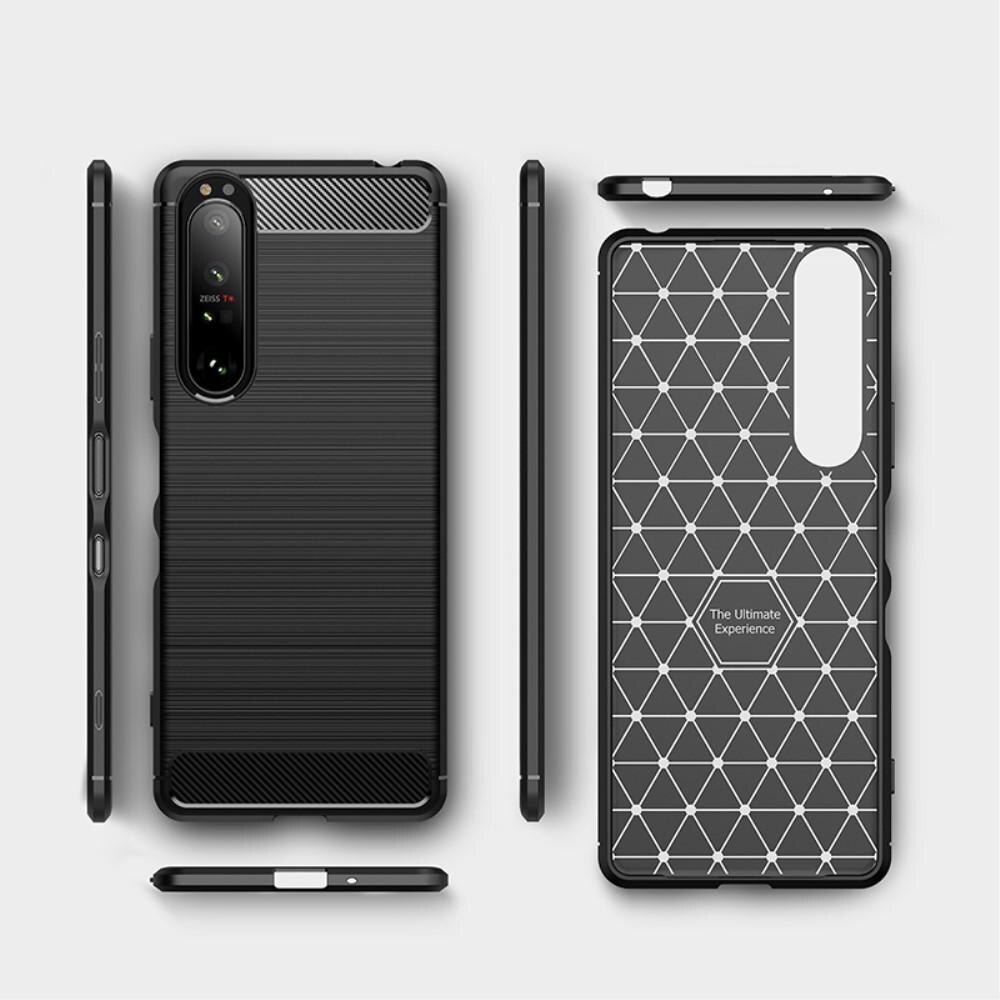 Hoesje TPU Brushed Sony Xperia 1 III Zwart