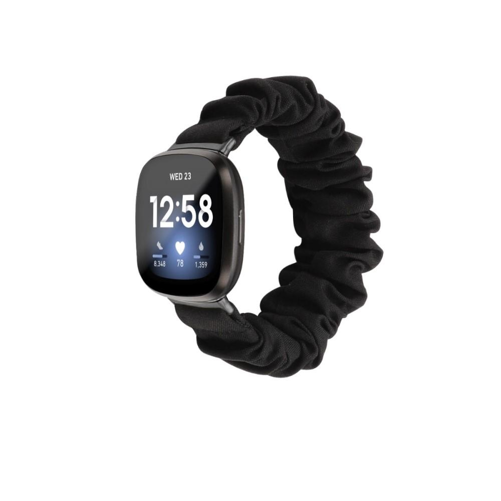 Fitbit Versa 3/Sense Scrunchie bandje Zwart