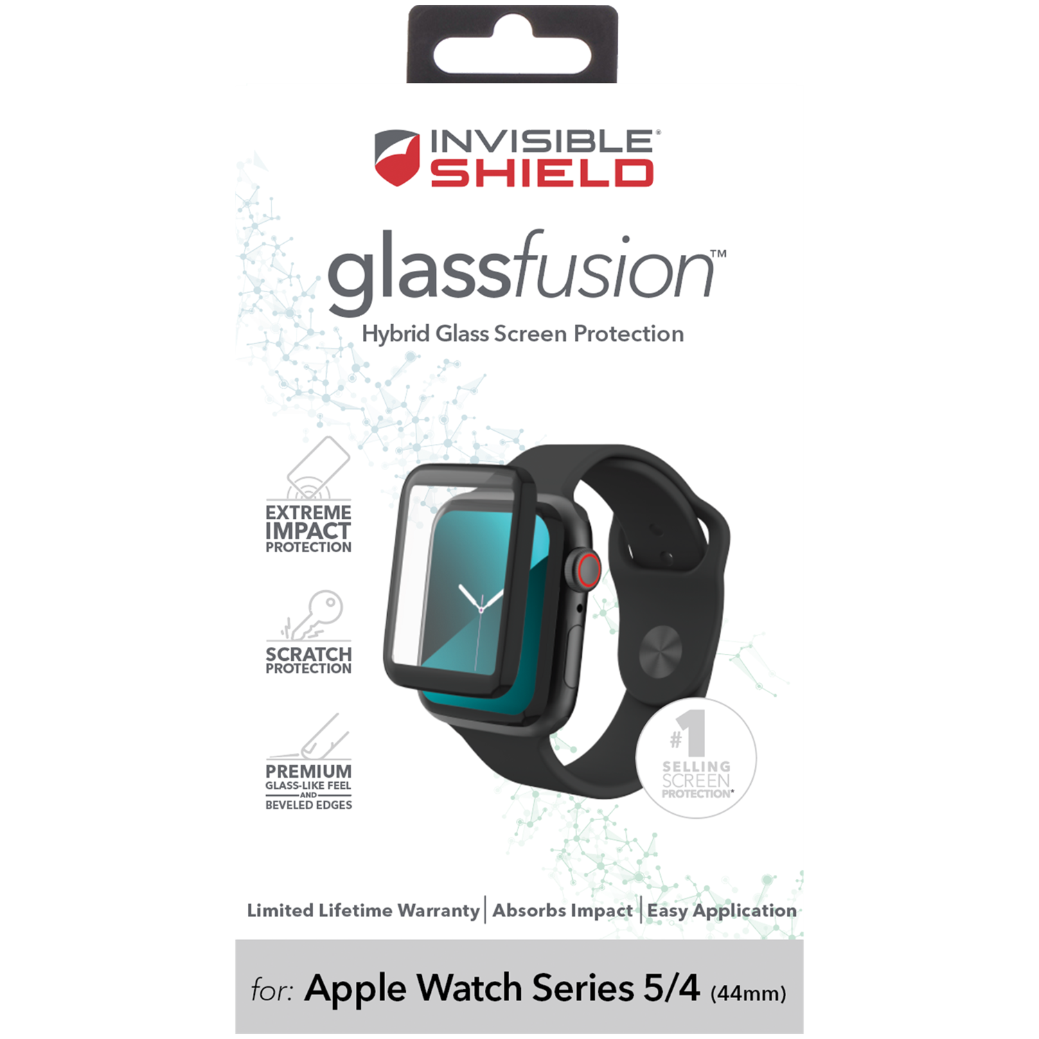 InvisibleShield GlassFusion Apple Watch 44 mm Zwart